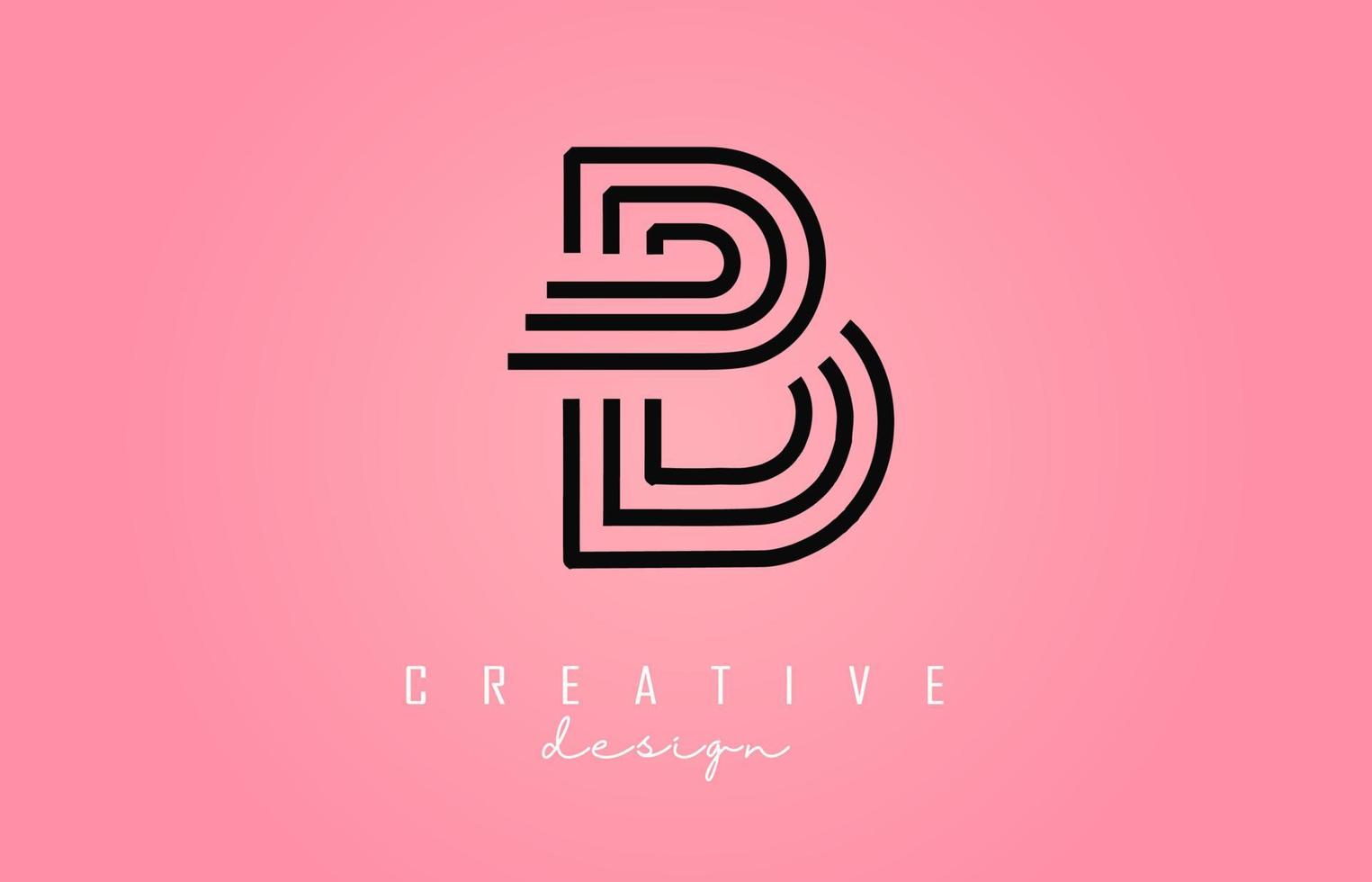 svart b bokstav logotyp monogram vektor design. kreativ b bokstavsikon med färgglad gradient bakgrund.