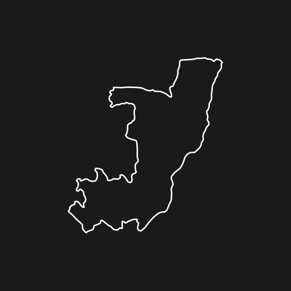 Karte der Republik Kongo auf schwarzem Hintergrund vektor