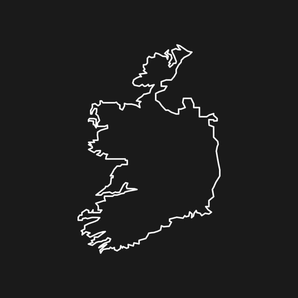 irland karta på svart bakgrund vektor