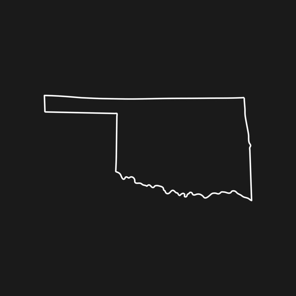 Oklahoma-Karte auf schwarzem Hintergrund vektor