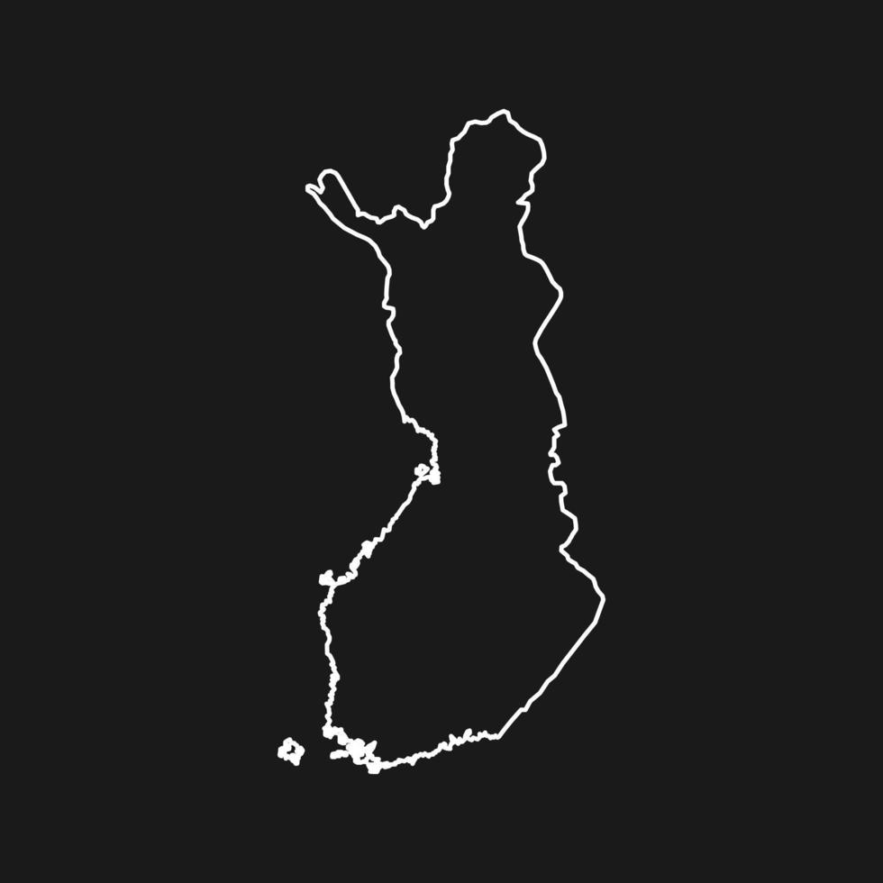 karta över Finland isolerad på svart bakgrund. vektor