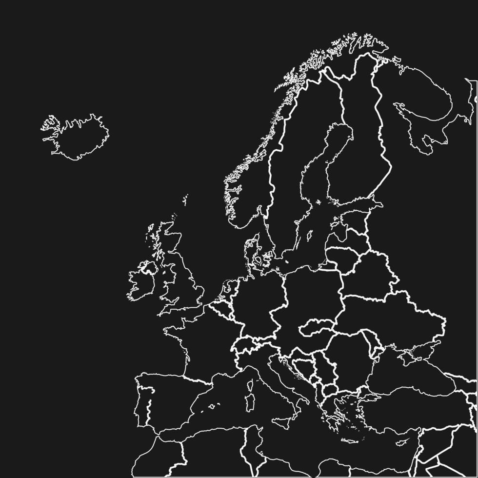 hochwertige Europakarte mit Ländergrenze vektor