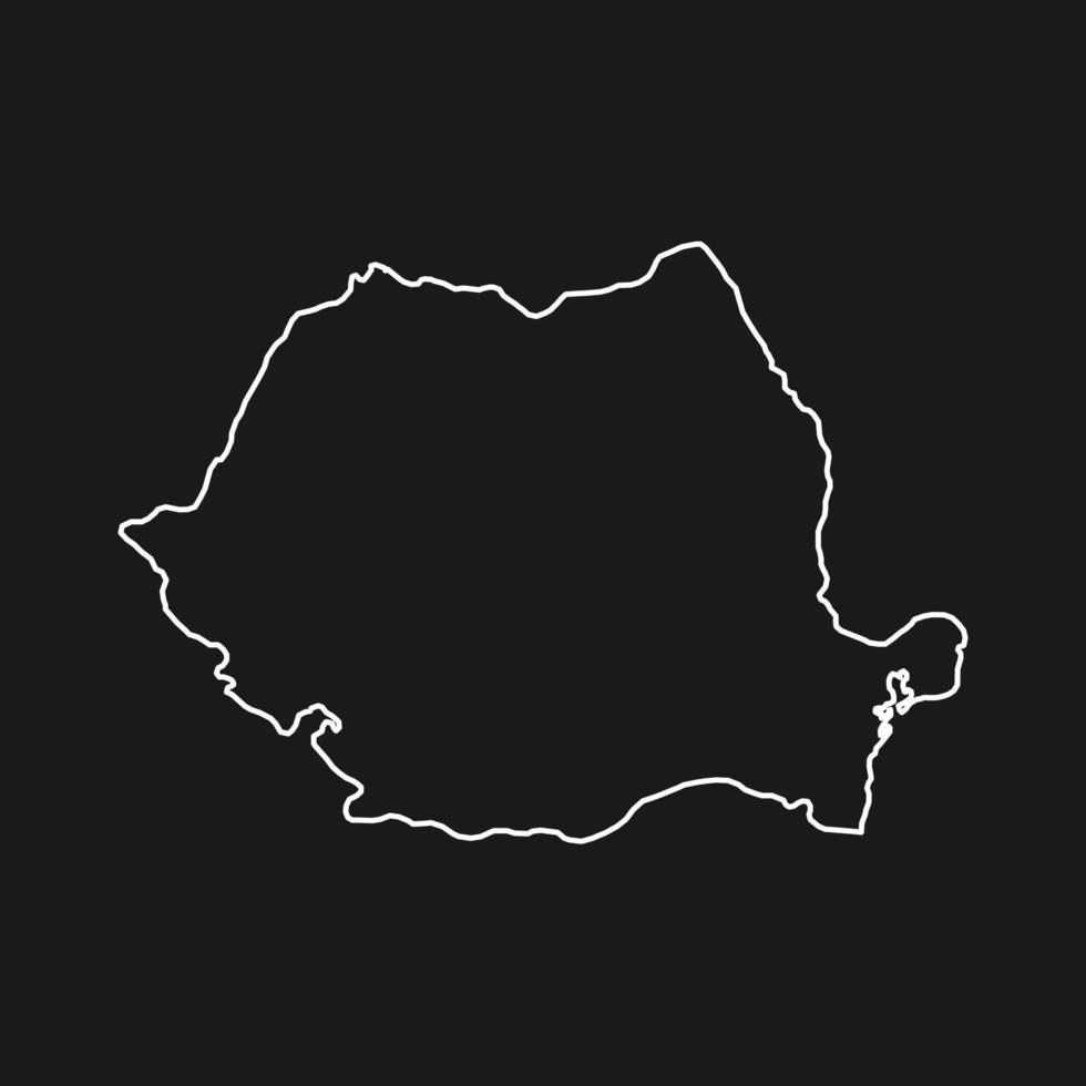 karta över Rumänien på svart bakgrund vektor