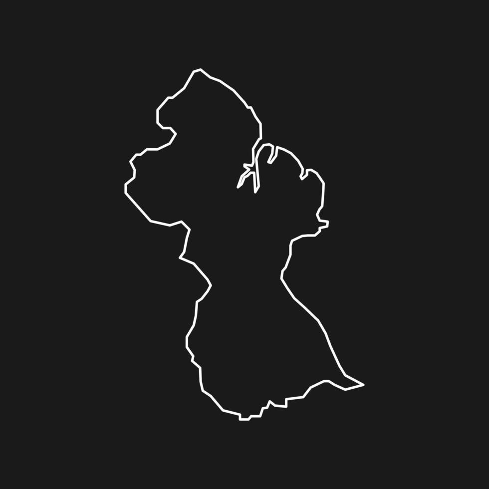 guyana karta på svart bakgrund vektor
