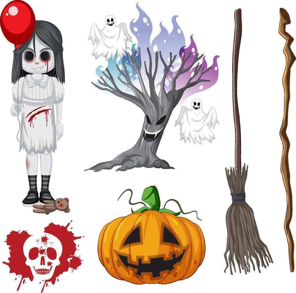 halloween-tema med zombie och pumpa vektor