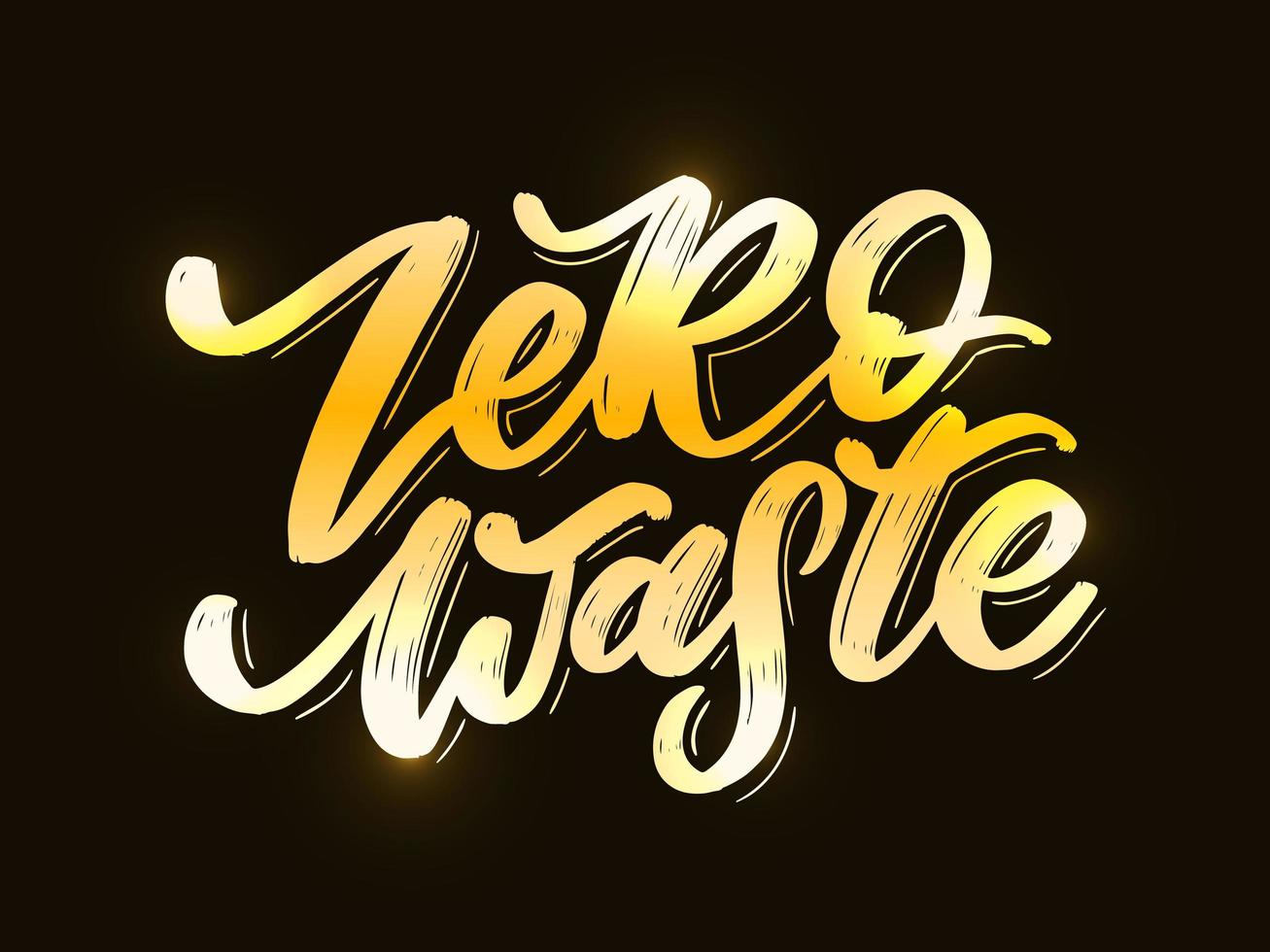 Konzept Zero Waste handschriftlicher Text Titelschild. Vektor-Illustration. vektor