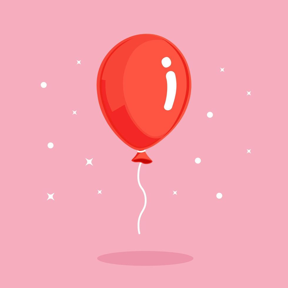 heliumballong, luftbollar som flyger med snöre. grattis på födelsedagen, semester koncept. festdekoration. vektor tecknad design