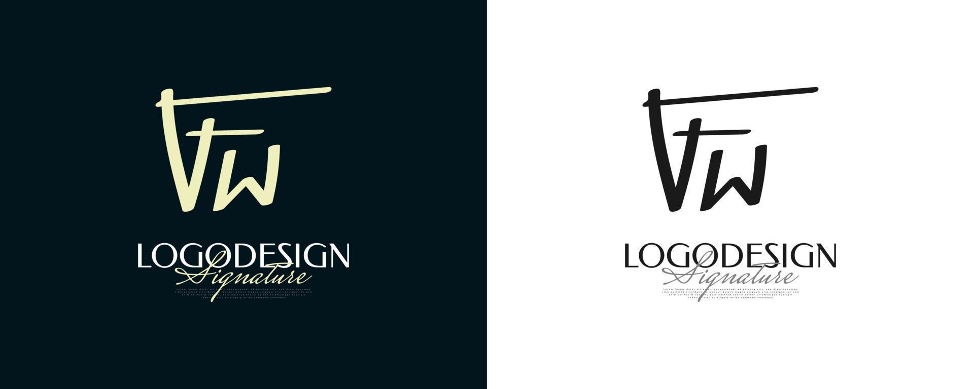 anfängliches f- und w-logo-design im eleganten und minimalistischen handschriftstil. fw Signaturlogo oder Symbol für Hochzeit, Mode, Schmuck, Boutique und Geschäftsidentität vektor