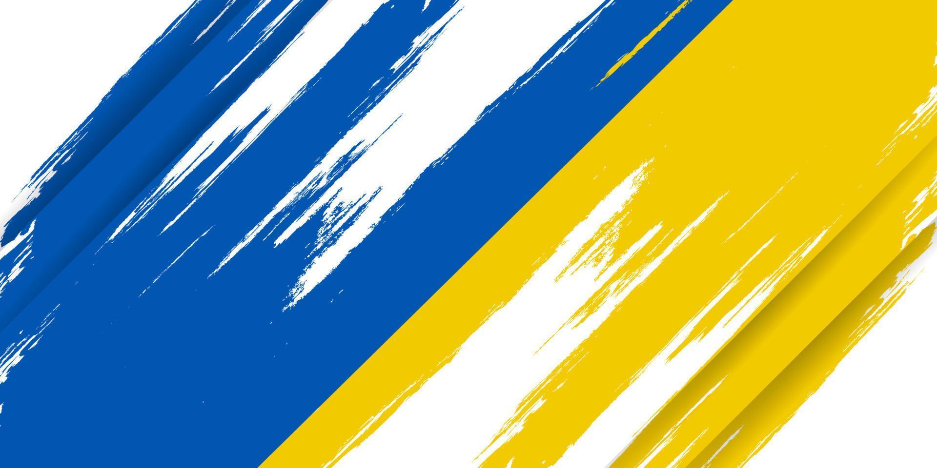 ukrainska flaggan med borste koncept. Ukrainas flagga i grunge stil. be för Ukraina. handmålad pensel flagga ukrainska landet vektor