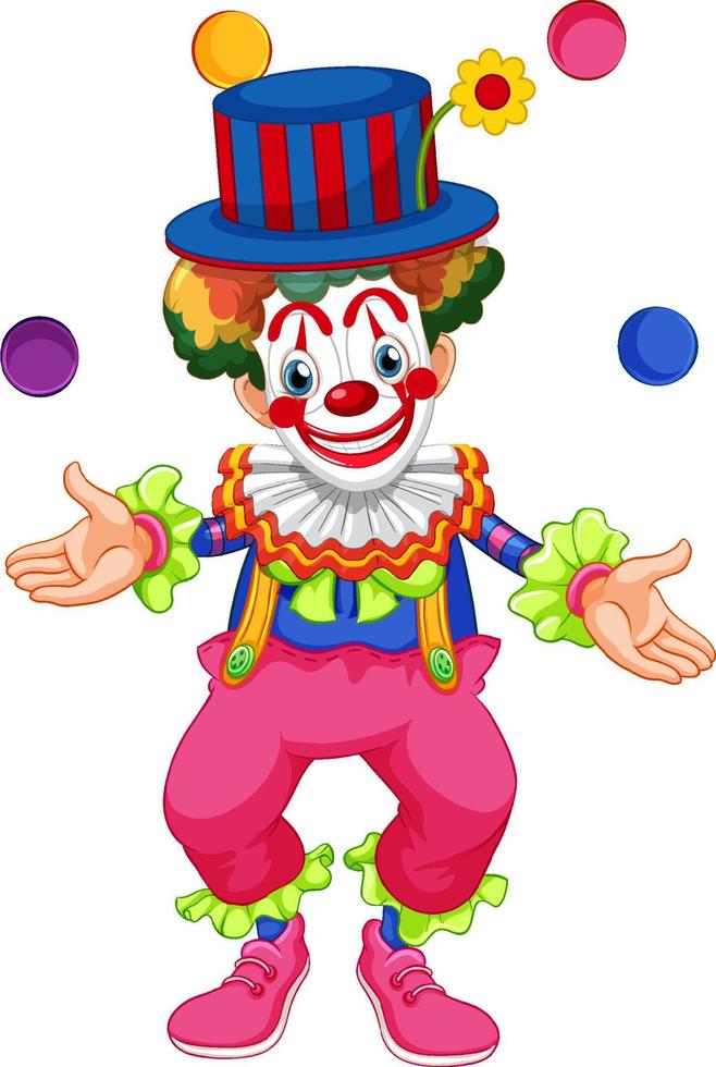 färgglad clown seriefigur vektor
