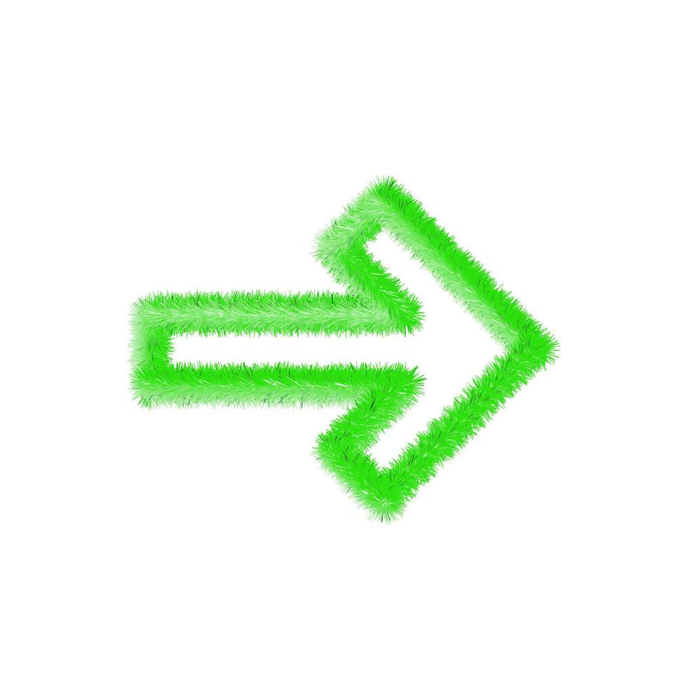 hållbar symbol med gräs med pilsymbol. grön gräsbevuxen pil miljöekologi ikon. redigerbar kreativ mall. mjukt och realistiskt gräs. fluffig grön isolerad på vit bakgrund. vektor