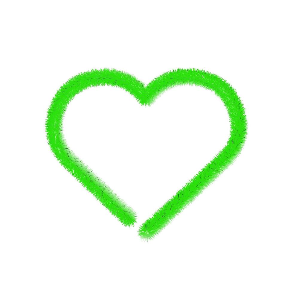 hälsa hjärta ikon med gräs. hållbar symbol. människors hälsa hjärta ikon. redigerbar kreativ mall. mjukt och realistiskt gräs. fluffig grön isolerad på vit bakgrund. vektor