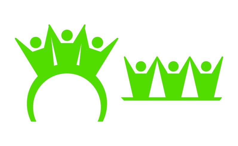 Team folk grön logotyp vektor