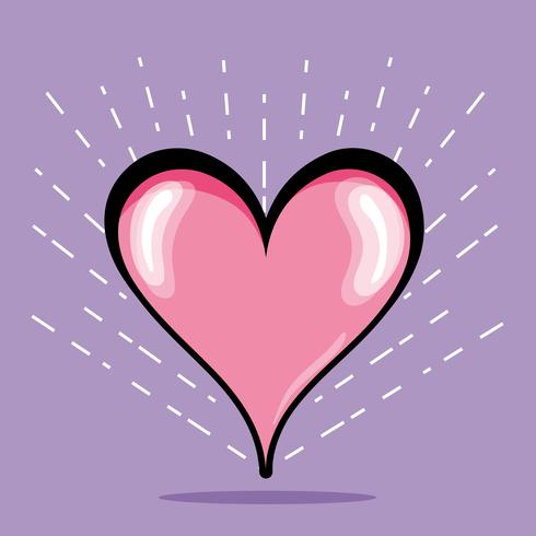 hjärtsymbol för kärlek och passion design vektor