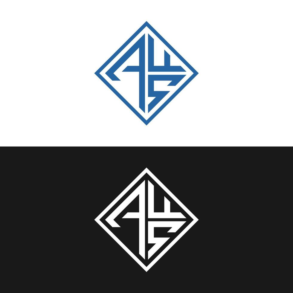 första bokstaven afs logotyp design vektor