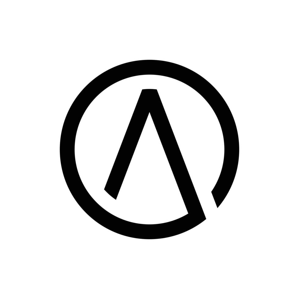 första bokstaven en cirkulär logotyp design vektor