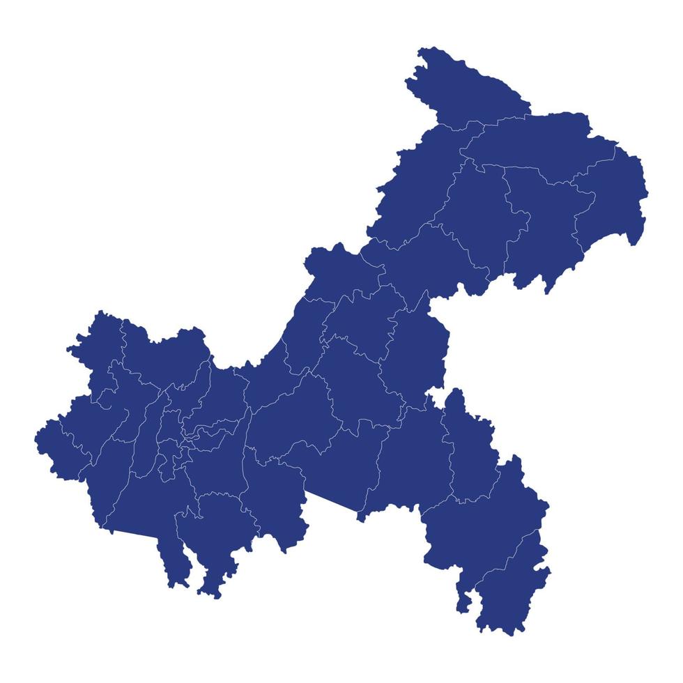 högkvalitativ karta är provinsen Kina vektor