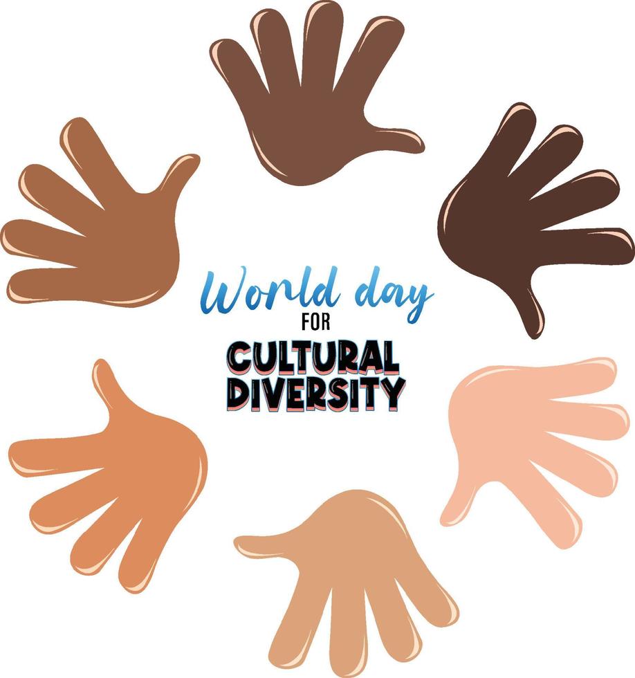 Plakatdesign für die kulturelle Vielfalt des Welttages vektor