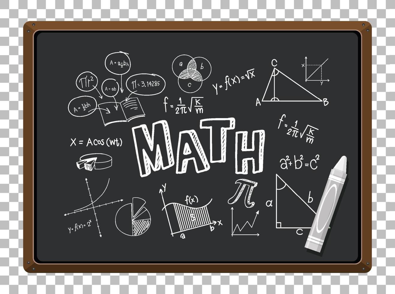 mathematische formel auf tafel isoliertem gitterhintergrund vektor