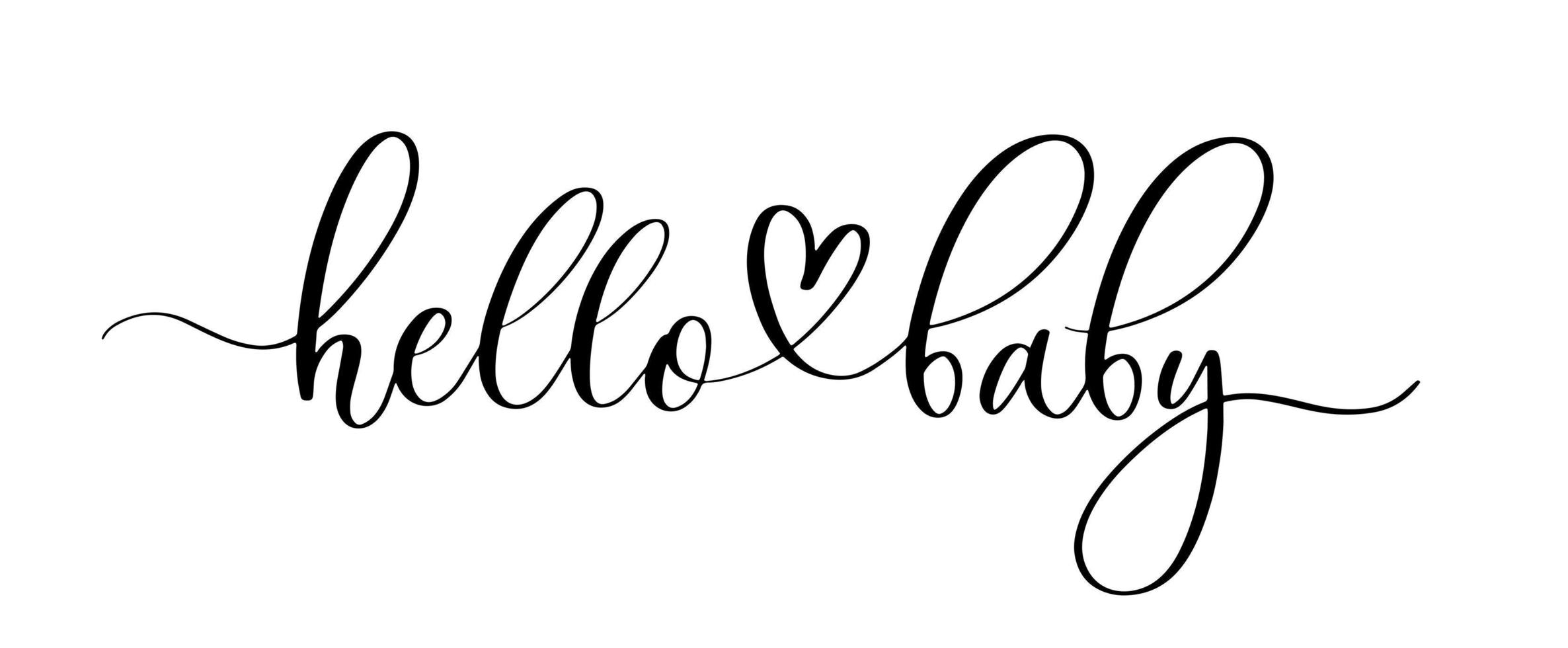 Hallo Baby - handgezeichnete Kalligrafie-Inschrift. vektor