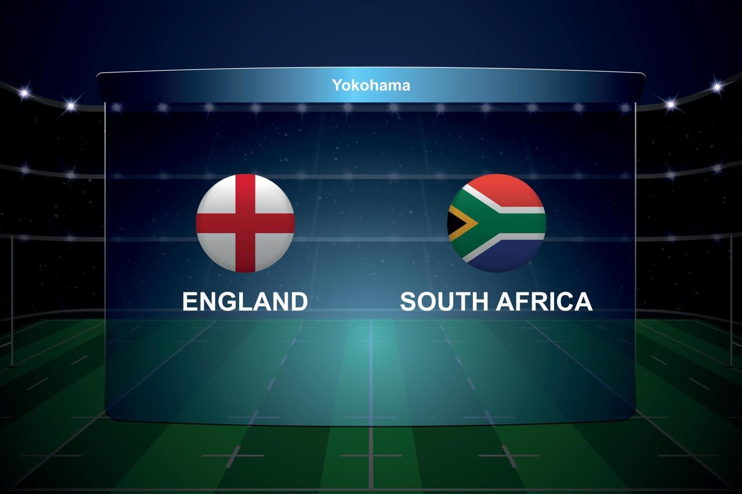 Grafikvorlage für Rugby-Cup-Scoreboard-Sendungen vektor