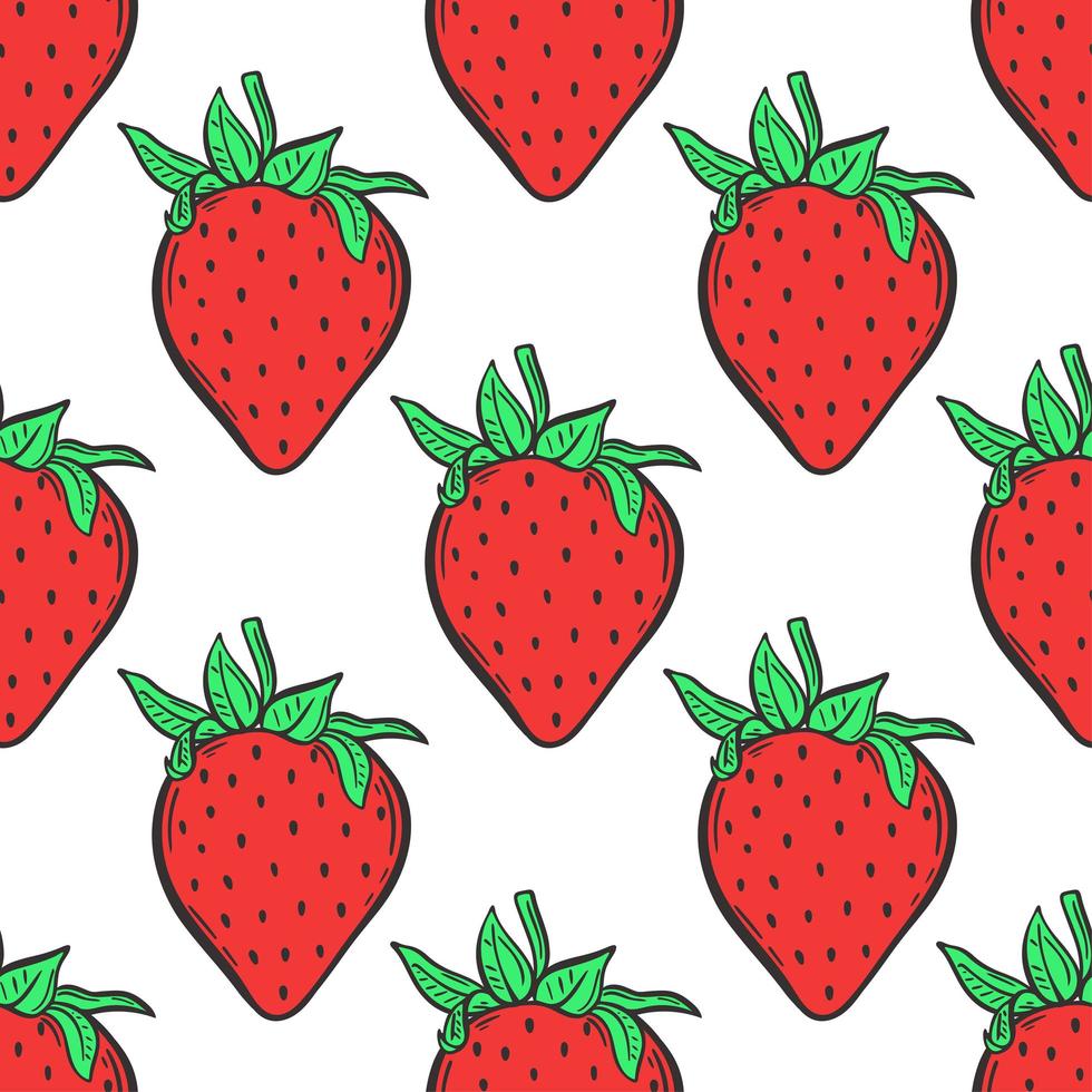 Erdbeere nahtlose Muster-Vektor-illustration vektor