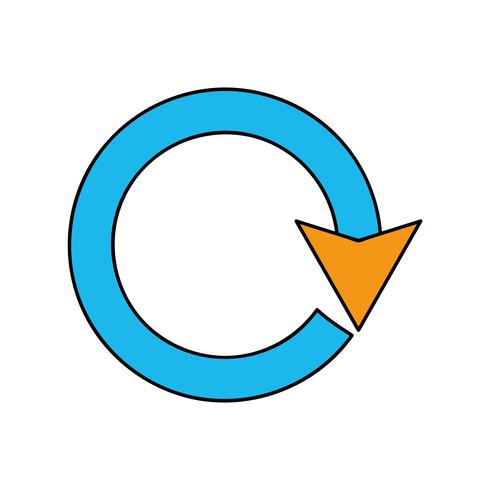 färgpil cirkel tecken lastning framsteg vektor
