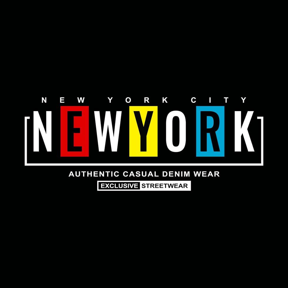 new york city denim streetwear t-shirt och kläder vektor