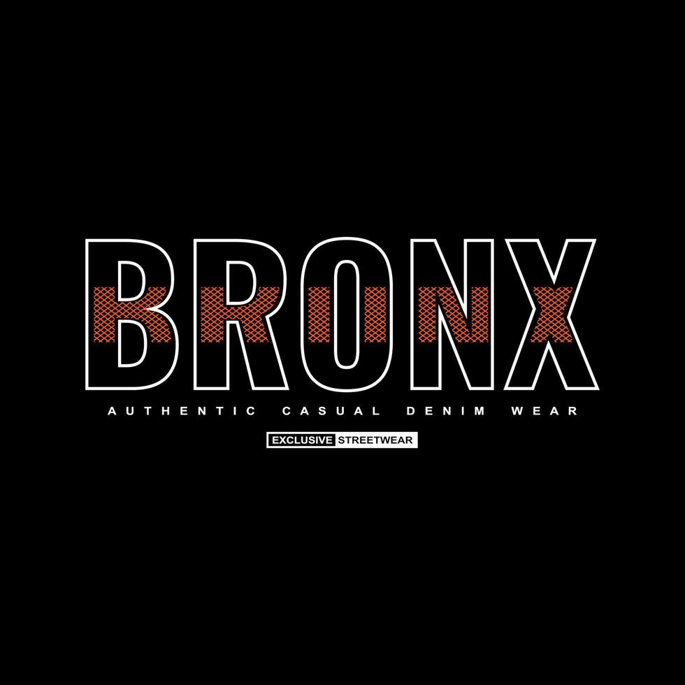 bronx denim streetwear t-shirt und bekleidung vektor