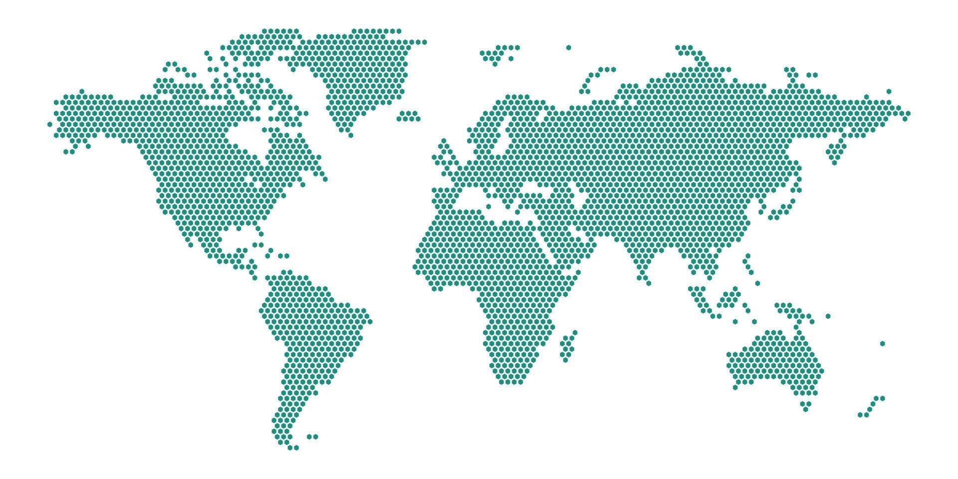 världskarta på vit bakgrund. världskartmall med kontinenter, nord- och sydamerika, europa och asien, afrika och australien vektor