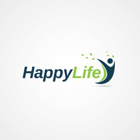 Happy Life-logotypen vektor