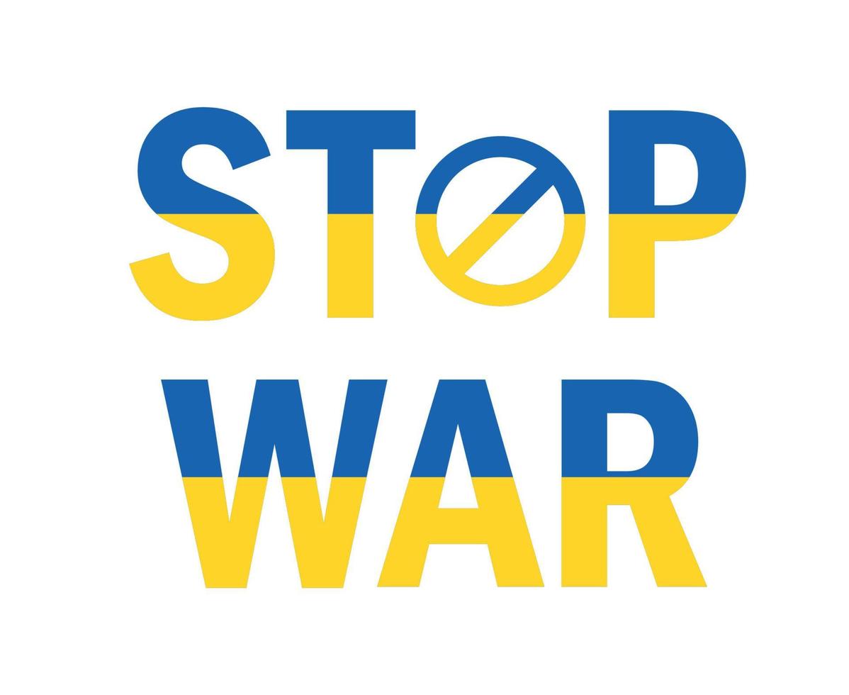 Stoppen Sie den Krieg in der Ukraine Emblem abstrakte Symbolvektorillustration mit weißem Hintergrund vektor