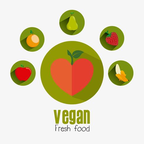 Veganes Food-Design. vektor