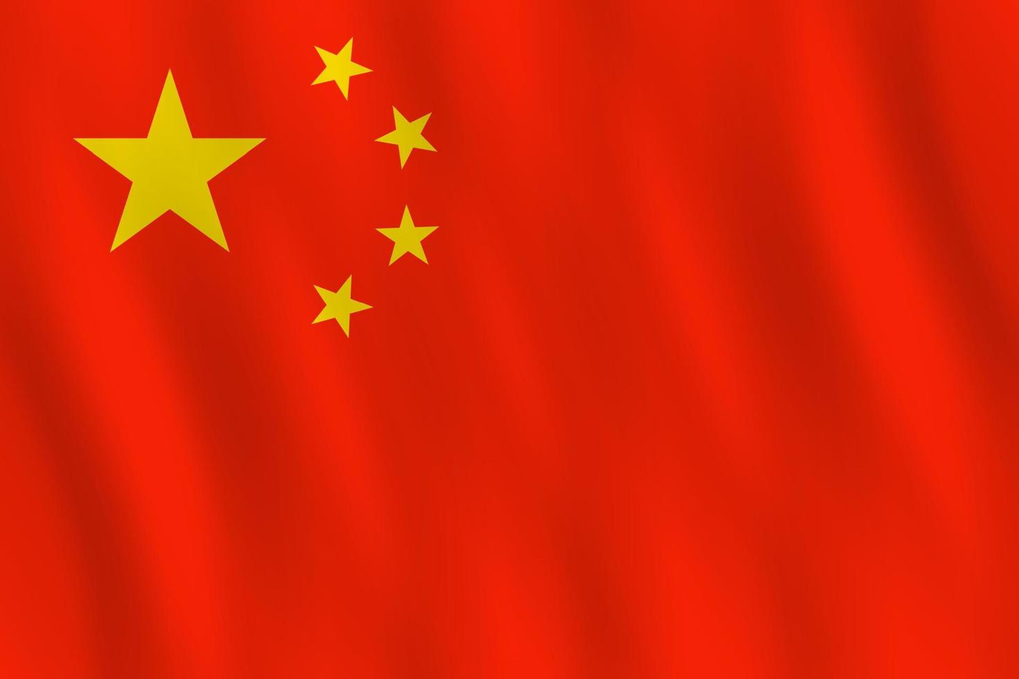 China-Flagge mit Weheffekt, offizielle Proportionen. vektor