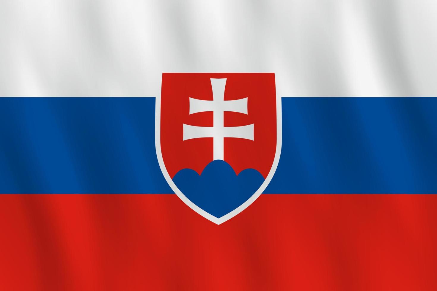 Slovakien flagga med viftande effekt, officiell proportion. vektor