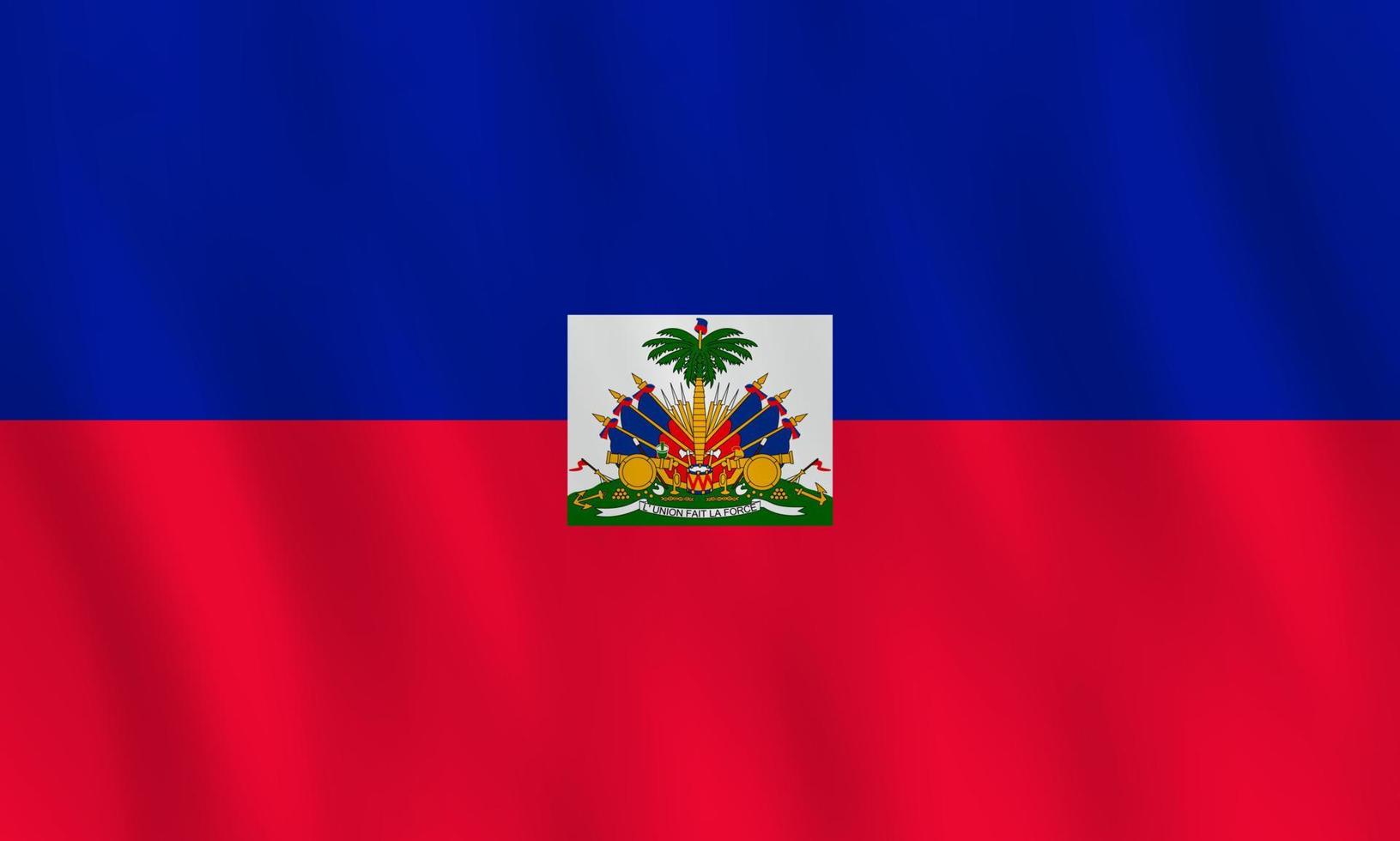 haiti flagga med viftande effekt, officiell proportion. vektor