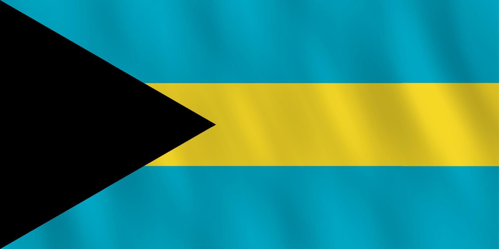 Bahamas flagga med viftande effekt, officiell proportion. vektor