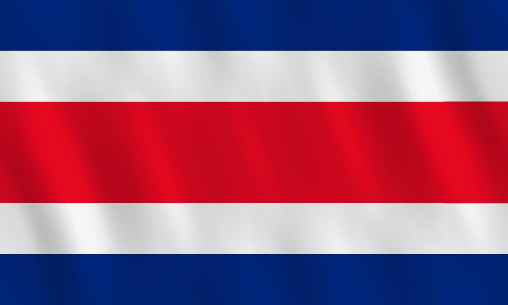 costa rica flagga med viftande effekt, officiell proportion. vektor