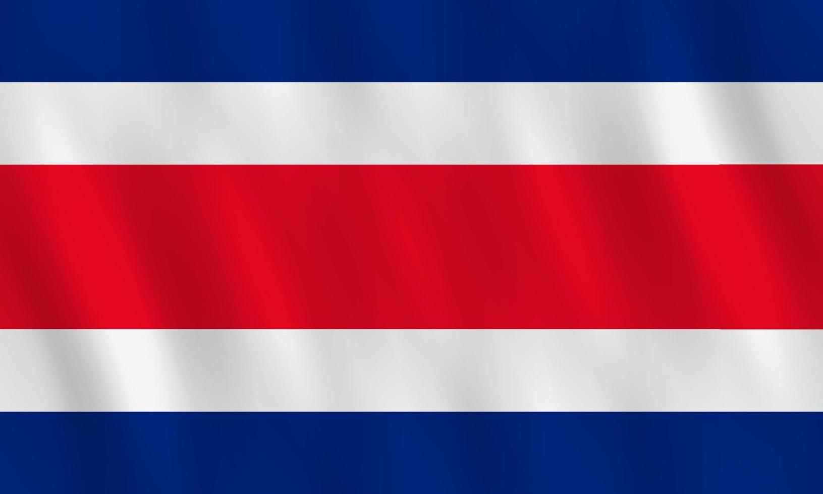 Costa-Rica-Flagge mit Weheffekt, offizielle Proportionen. vektor