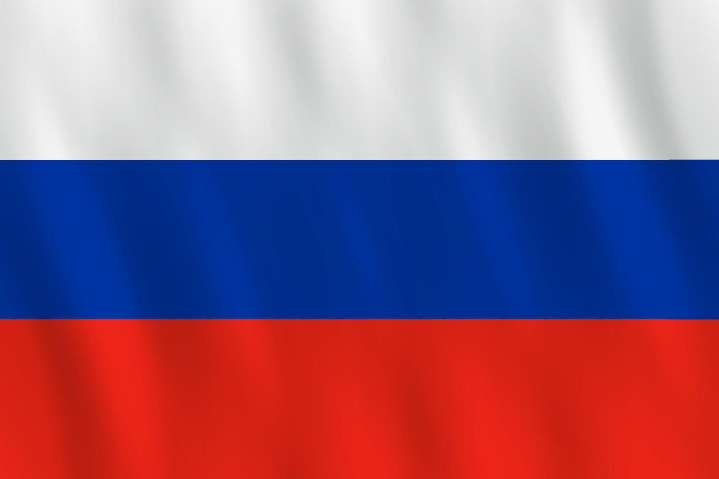 Russland-Flagge mit Weheffekt, offizielle Proportion. vektor