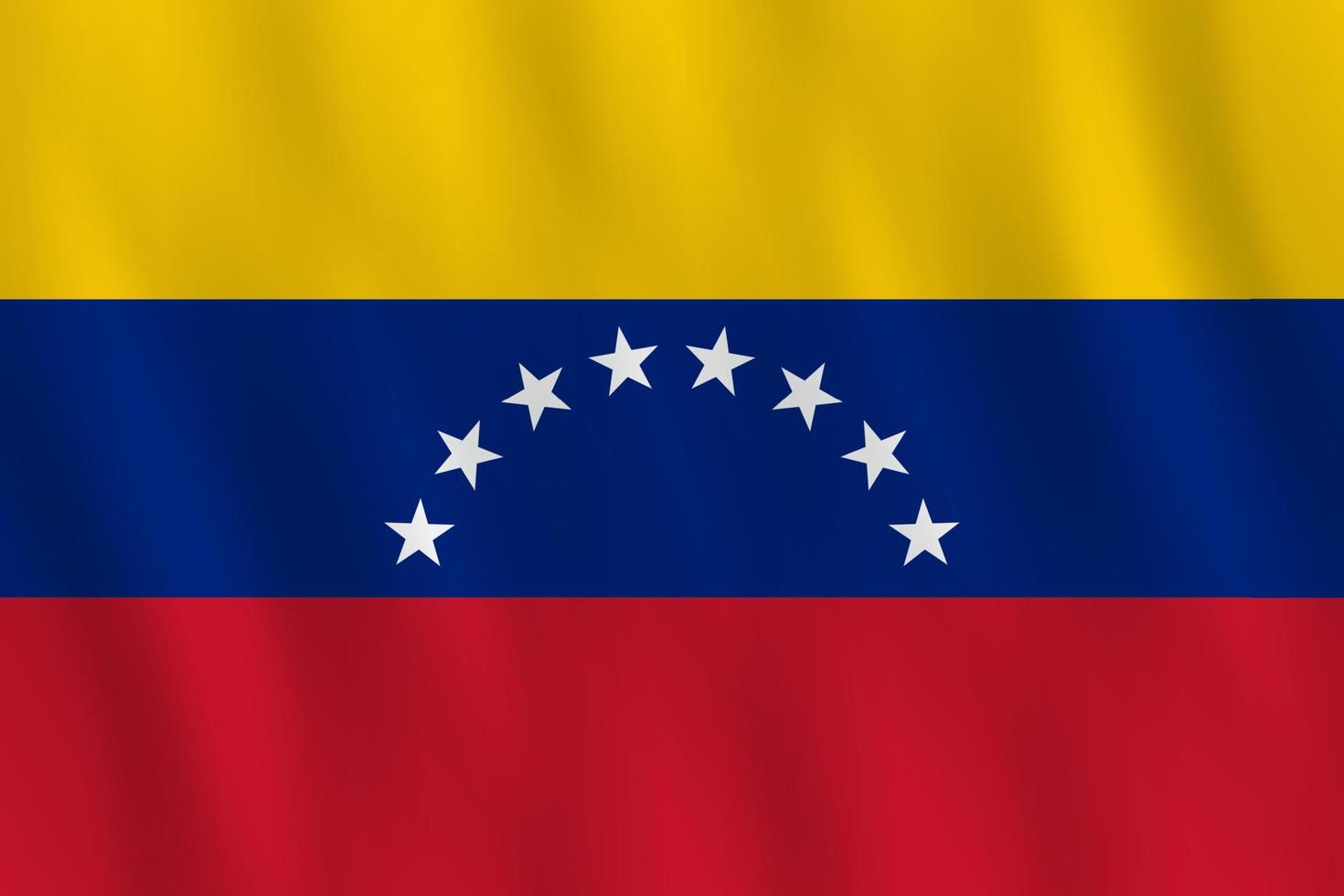 Venezuela-Flagge mit Weheffekt, offizielle Proportionen. vektor