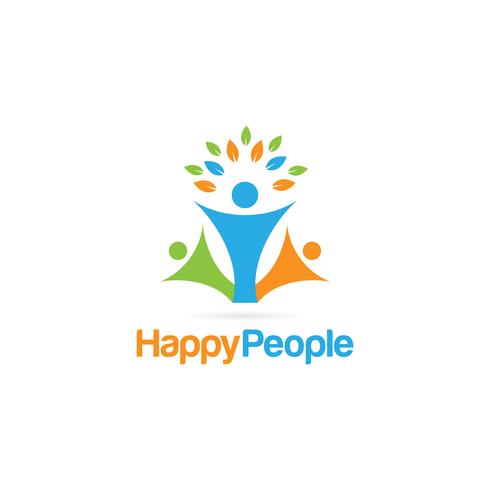 Buntes glückliches Leute-Logo vektor
