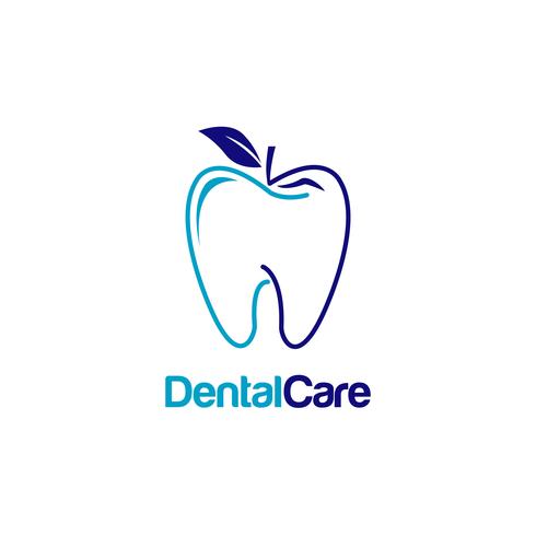 Dental Tooth Mit Apple-Form-Logo vektor