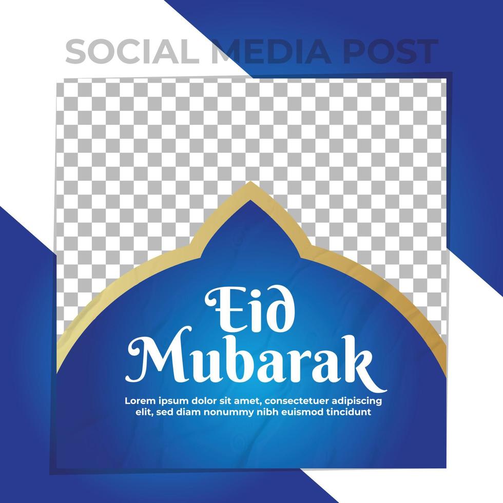 eid mubarak inlägg på sociala medier vektor