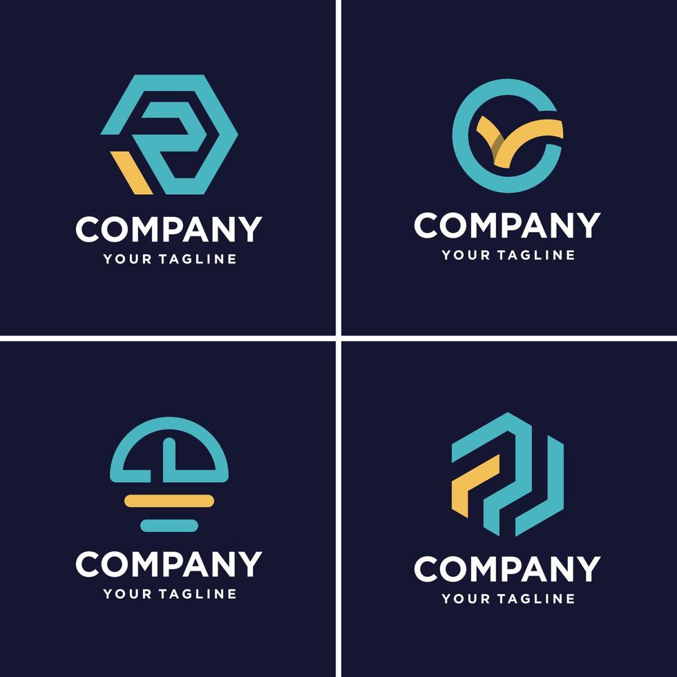 cool abstrakt logotyp samling, form, företag, företag, redovisning, ikon, unik, premium vektor