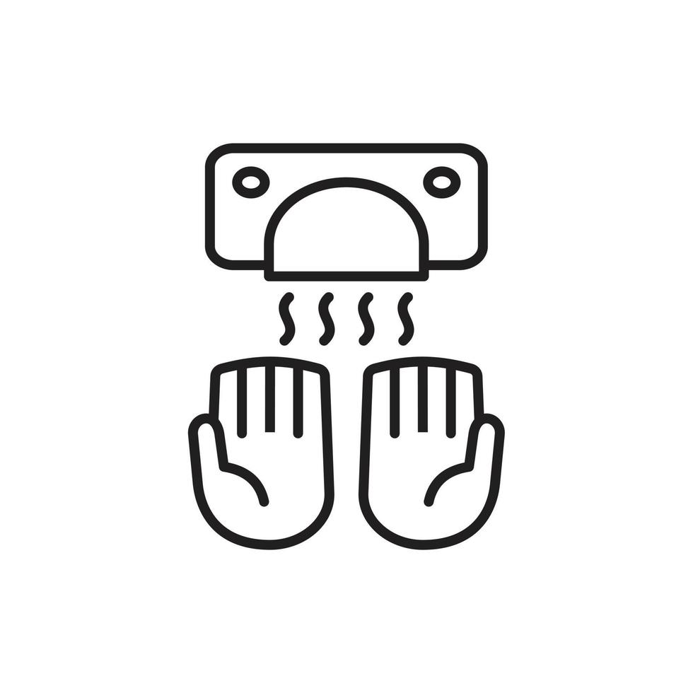 handtork ikon symbol platt vektorillustration för grafik och webbdesign. vektor