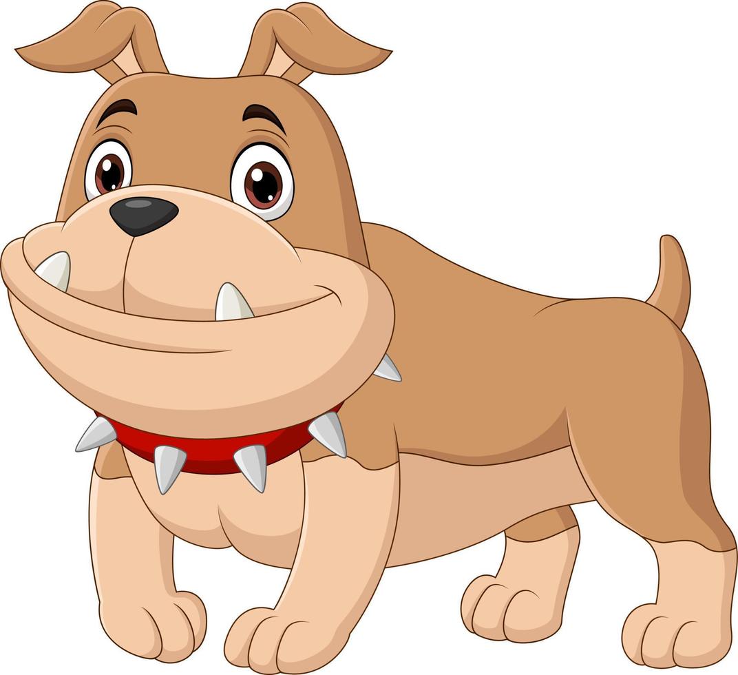 Cartoon-Bulldogge isoliert auf weißem Hintergrund vektor
