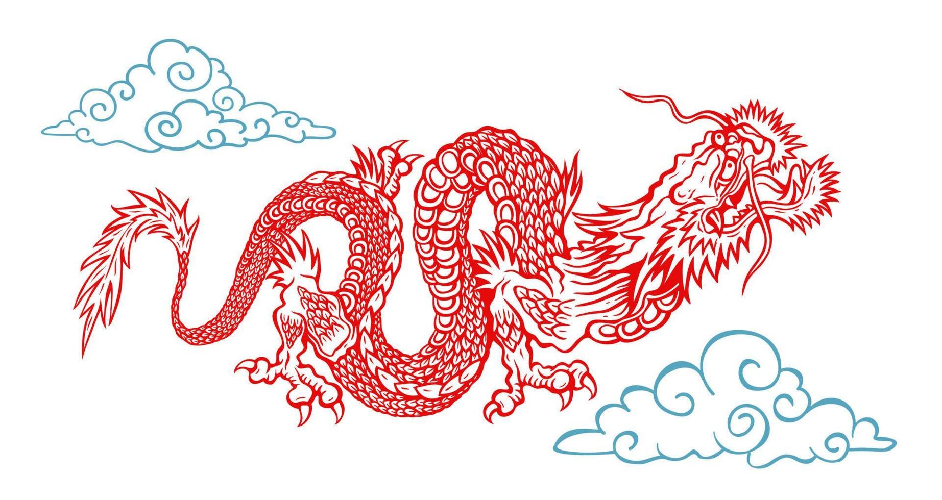 vektorillustration eines chinesischen drache. vektor