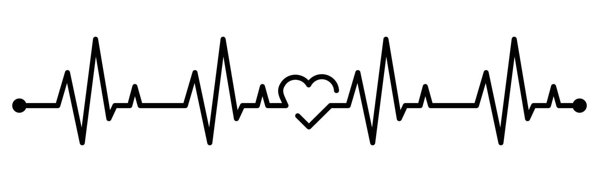 Herzschlaglinie Symbol Vektor Illustration, Satz von Herzschlag Symbol auf Symbol Kardiogramm Herz Logo
