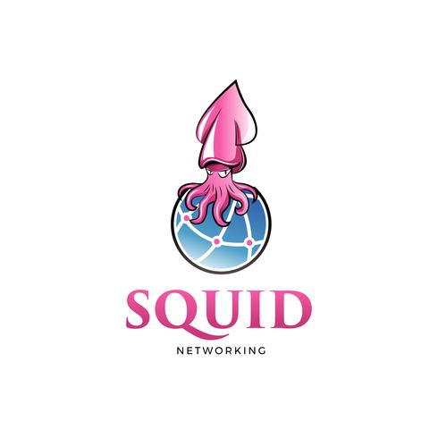 Squid Globe-logotypen vektor